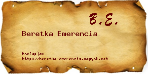 Beretka Emerencia névjegykártya